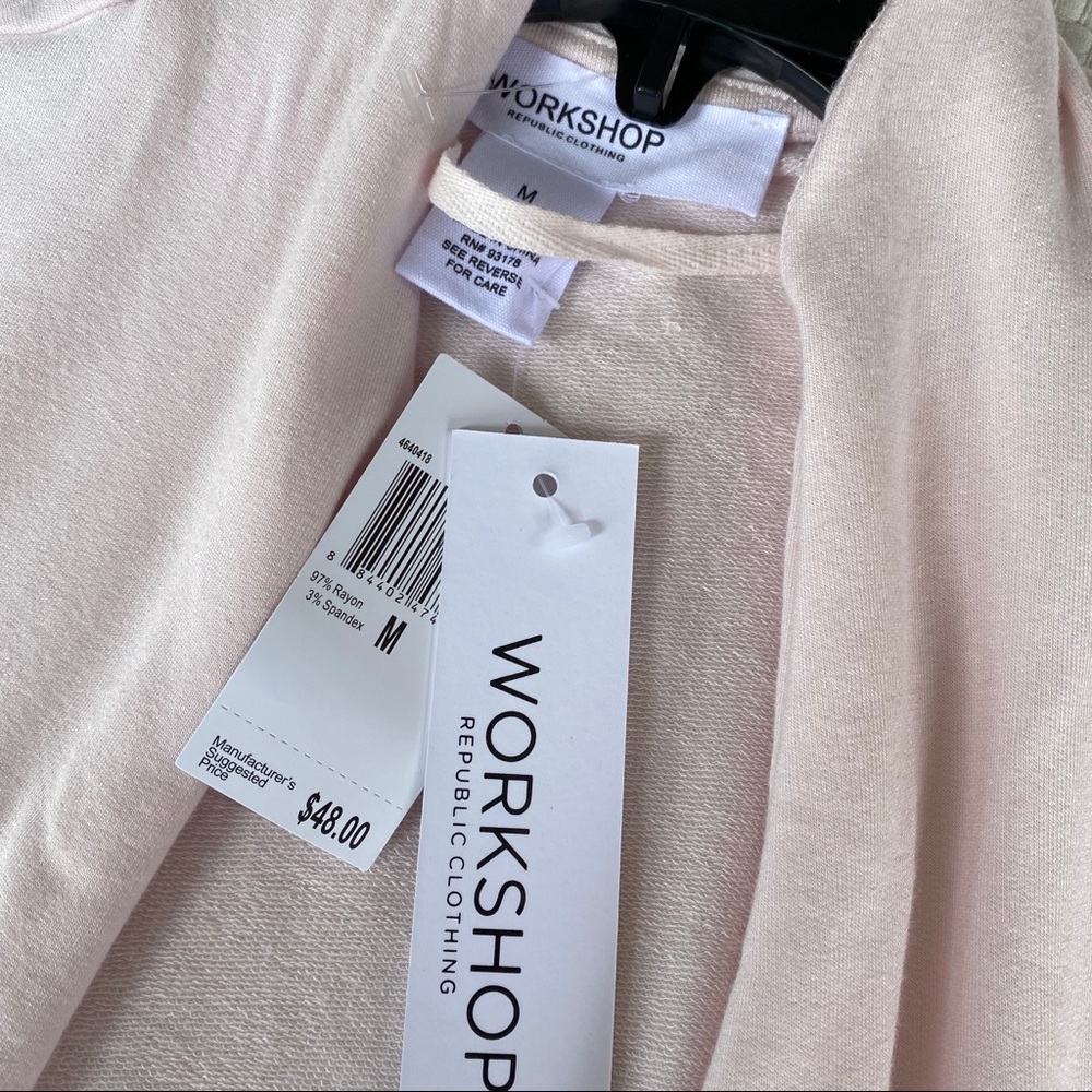Blush Pink Waterfall Cardigan NWT M Soft Knit Open Front Spring Layer - Picture 4 of 8